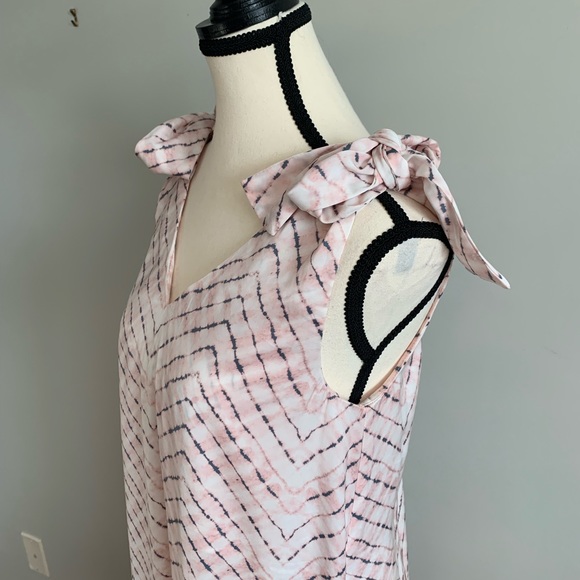 Banana Republic  Tie Shoulder Midi Flounce Hem with Shirring Women's Dress XSP - Picture 9 of 11